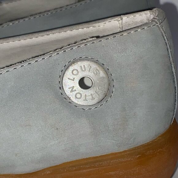 Louis Vuitton Light Gray and Orange Loafers - Picture 10 of 14